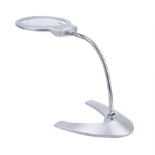 Nikou LED-vergrootglas, bureauvergrootglas met 2 LED-lampjes en standaard.