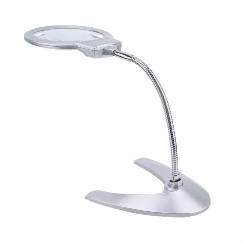 Loupe de bureau Nikou avec éclairage LED et support.