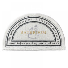 Tappetino per porta da bagno a mezzaluna, tappeto semicircolare in stile rustico, tappeto rotondo antiscivolo per cucina, camera da letto, bagno,