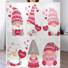 Kanapé takaró 50x60 hüvelyk Aranyos Gnómok XOXO Puha, kényelmes flanel polár könnyű, meleg, bolyhos takaró ágyra, kanapé székre