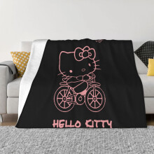 Hello Kitty takaró, flanel polár dísztakaró, szuper puha, kényelmes, meleg plüss ágynemű, kanapé, nappali, hálószoba - 80x60 cm