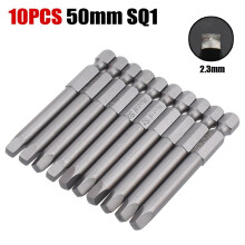 Set di 10 punte per cacciavite a testa quadrata SQ1-SQ5 con attacco esagonale e cacciavite magnetico