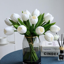 Tulipes artificielles en vrac, 10 pièces, rose vif, effet réaliste, pour la maison, la cuisine, les mariages, les bouquets de mariée, la