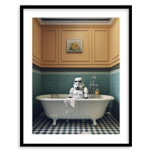 Affiche artistique Star Wars ASPORIC pour salle de bain - Style vintage esthétique Dark Vador, Stormtrooper, Yoda, 61 x 51 cm, sans cadre