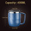 Tazza da caffè in acciaio inox 304 da 400 ml, con coperchio e manico, a doppia parete, riutilizzabile e resistente per caffè e tè caldi e freddi, 2