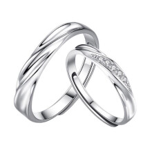 Forever Love Couple Wedding Lover Silver Color Rings~ H9X0