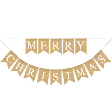 Giyblacko Weihnachts-Hängeornamente, Leinen-Weihnachtsbanner, Geburtstagsgirlande, 2 Wimpelbanner, Hängende Partydekorationen