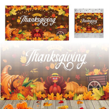 Bannière de Thanksgiving : Célébrez la gratitude avec de superbes décorations ! (180 x 110 cm) Décorations de Thanksgiving pour la maison