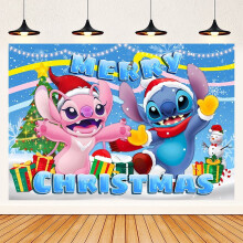 Decoraties voor een verjaardagsfeest met Stitch-thema, achtergronden voor een verjaardagsfeest met Stitch-thema, decoraties voor de taarttafel met