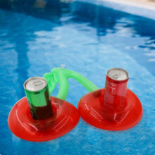 3Pcs Floating Inflatable Cup Holder Swimming Pool Drink Inflatable Ring Swimming Pool Double Mouth Cherry Cup Holder