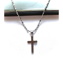 Necklace with small crosses in stainless steel that keeps the color for life 50cm
