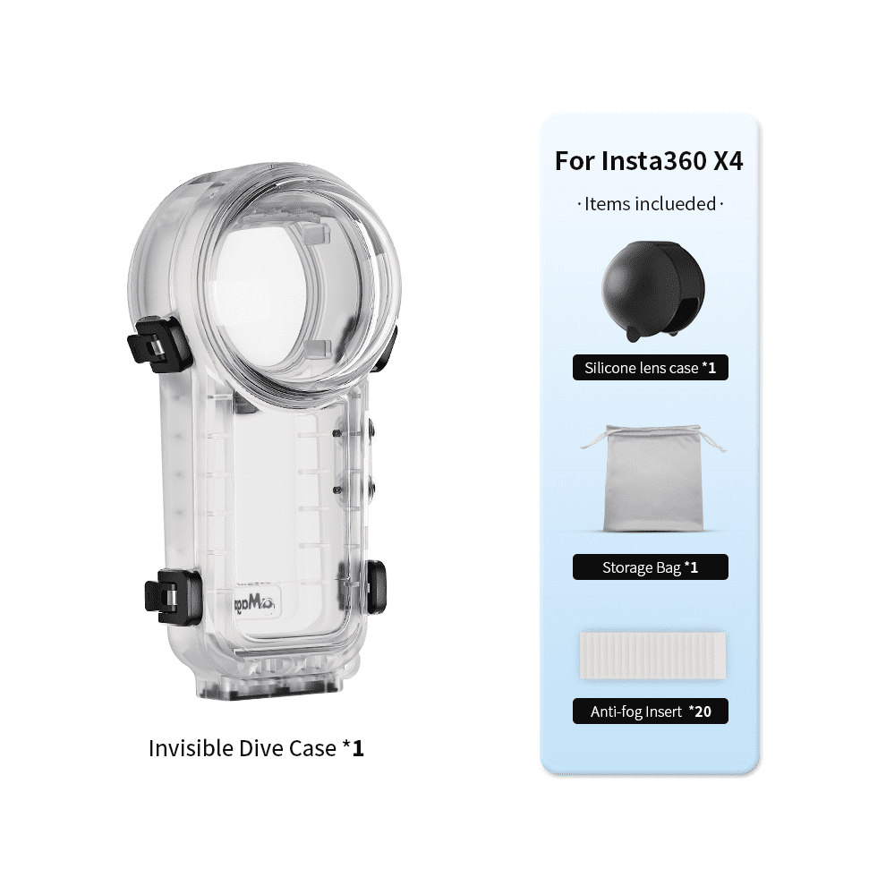 Invisible Dive Case For Insta360 X4, 50M Waterproof Case Underwater Diving Housing Shell For Insta 360 X4 Protective Stealth Case With Accessories 9083649081501