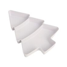 SunyaMood Christmas Tree Snack Plate Divided Dish Plate Candy Plate Marry Christmas Party Decorations for Home 2024 Navidad Noel Natal Xmas Gift
