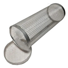 BBQ Rotating Basket Stainless Steel Wire Mesh Cylinder for Even Cooking Outdoor Camping 20x9cm