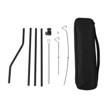 Adjustable Camping Light Pole with Hook, Lightweight Aluminum Stand for Outdoor BBQ and Fishing
