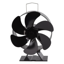Silent 6 Blade Heat Powered Stove Fan for Wood Fireplace with Safety Device and Aluminum Bracket