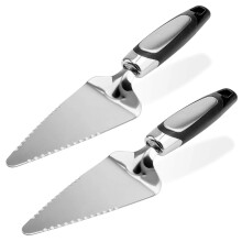 2PCS Stainless Steel Cake and Pie Server Set with Serrated Edge, Ergonomic Handle, Dishwasher Safe