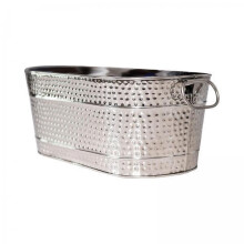 Set of 2 Large Galvanized Metal Ice Buckets with Rustic Finish for Parties and Outdoor Events