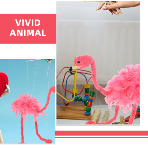 Flamingo Plush Marionette Puppet for Kids and Adults Interactive Hand Control Performance 2