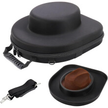 Cowboy Hat Travel Case – Crushproof Hard Hat Carrier with Shoulder Strap for Fedora and Panama Hats