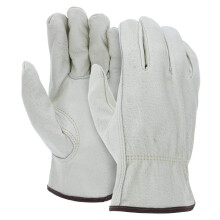 TiaGOC 12 Pairs Heavy Duty Durable Cowhide Leather Work Gloves I Driver Gloves for Truck Driving, Warehouse, Gardening