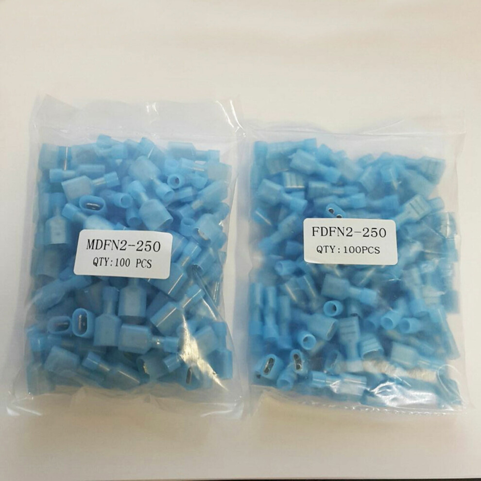 200 Male/Female Insulated Wire Terminal 16-14 Gauge Quick Disconnect Connectors 9110895302941