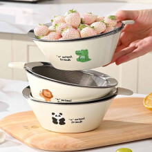 Jacenvly 304 Stainless Steel Bowl - Draining Basket, Mixing, Kneading, Salad, Wash Basin - Kitchen & Household Use