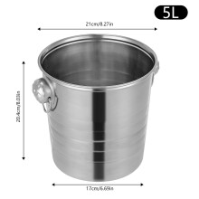 5L Stainless Steel Beverage Tubs Large Ice Bucket Drink Buckets for Parties Wedding