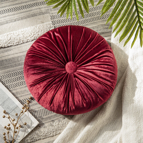 Phantoscope 16" x 16" Mid-Century Red Polyester Throw Pillow 1