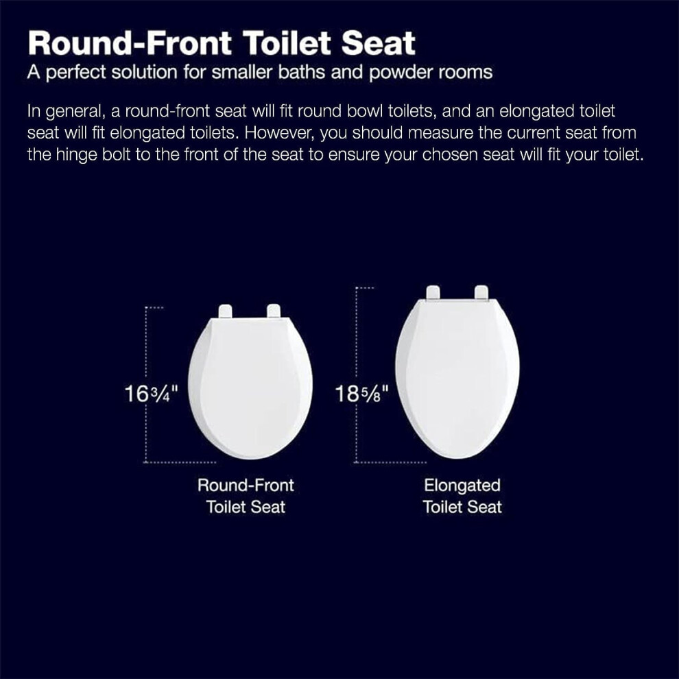 Kohler Brevia Slow Close Round White Plastic Toilet Seat 9110895304419