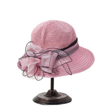 Women Derby Church Dress Cloche Hat Fascinator Floral Tea Party Wedding Bucket Hat(M(56-58cm),Violet)