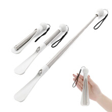 Long Handle Telescopic Shoe Horn Adjustable Stainless Steel Foldable TravelFriendly for Seniors