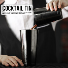 Edelstahl Boston Cocktail-Shaker-Set 850ml Schwarz/Aluminium