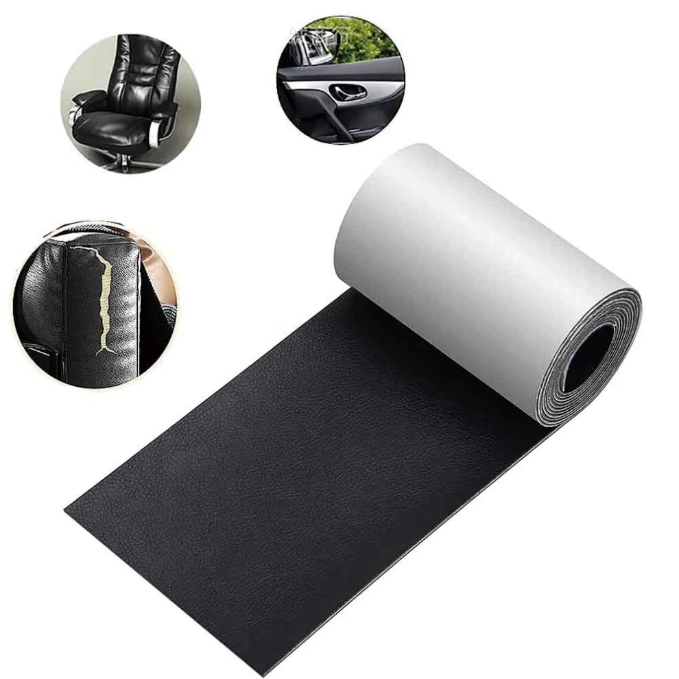 Leather Patch And Tape, Self Adhesive Large 118X52in For Furniture, Couches, Car Seats Black 9113335089051