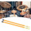 Drum Brushes and Bamboo Drumsticks Set 2Pcs with Ergonomic Handle for Jazz Kit and Ensemble 5