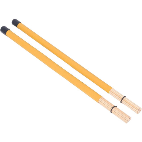 Drum Brushes and Bamboo Drumsticks Set 2Pcs with Ergonomic Handle for Jazz Kit and Ensemble 2