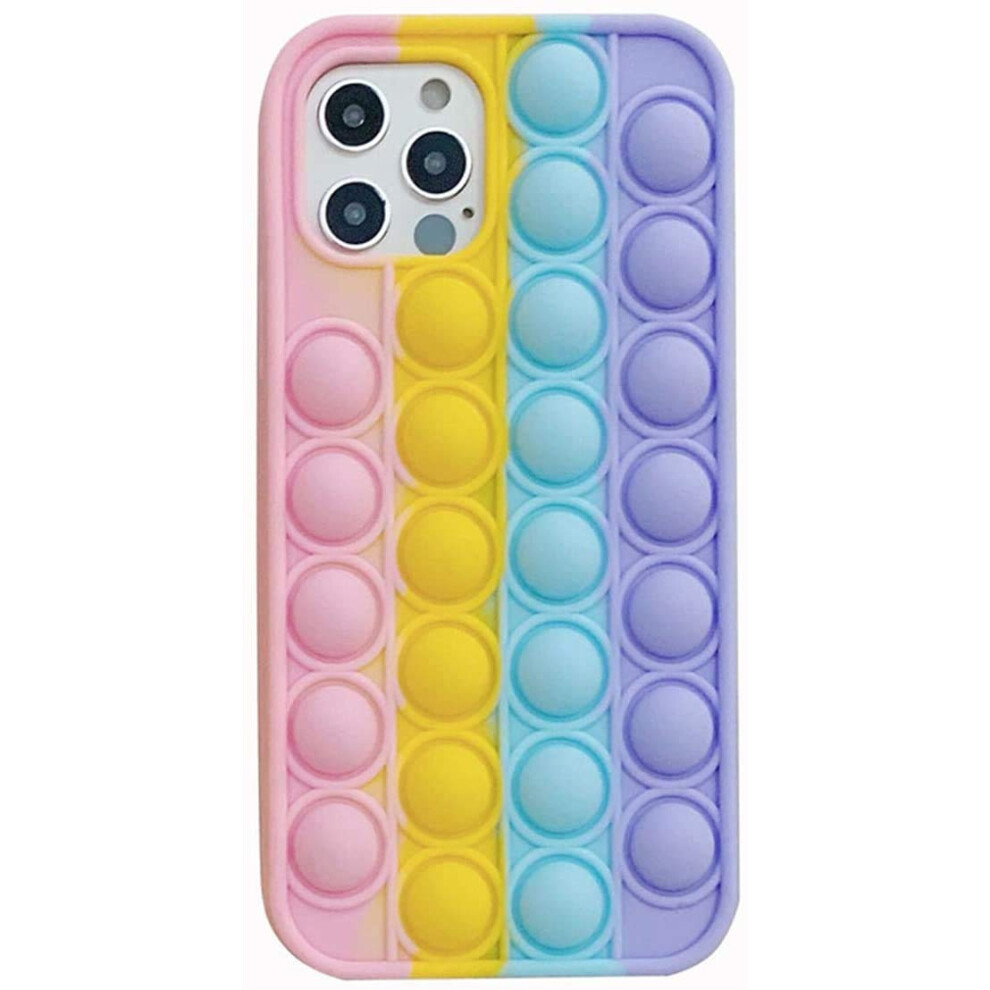 Fidget Phone Case With Push Pop Bubbles, Silicone Protective Cover For Iphone 12 Mini, Multicolor 9070919081873