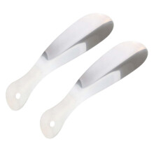 2Pcs Stainless Steel Shoe Horns Shoe Lifters for Easy Wearing Smooth Polished Travel Size