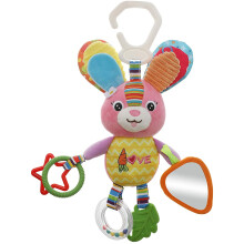 Baby Stroller Toys with Hanging Plush Animals, Multisensory Teething Set for Car Seat and Crib