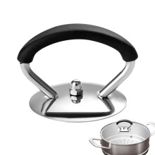 Stainless Steel Pot Lid Knob with Heat Resistant Grip Universal Fit Replacement Handle 1.97 in