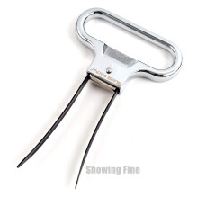 Wine Bottle Opener Two Prong Ah So Cork Remover with Zinc Alloy Handle and Tin Box