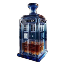 Crystal Whiskey Decanter British Telephone Booth Design Vintage Liquor Dispenser 300ml