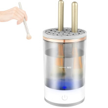 Electric Makeup Brush Cleaner USB Powered Deep Cleaning Tool with Visual Body White 16x9x9cm