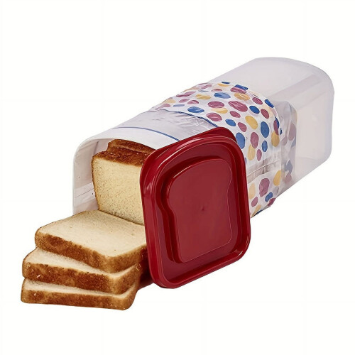 DEKAXID 1pc Bread Box with Lid, Leak Proof & Stackable, Large Capacity for Bread, Toast, Grains - Kitchen Storage Organizer