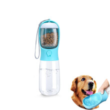 3 in 1 Dog Water Bottle with Food Container and Poop Bag Holder, 600ml Leak Proof Pet Dispenser for Walking