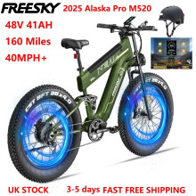 Freesky M520 26" 2000W Electric Mountian bike 48V 41AH Green 160MIles range