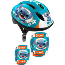 Set mit Helm und Schutzausrüstung mit Ellenbogenschützern und Knieschützern - DISNEY - STITCH