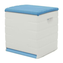 PLASTIKEN abschließbarer Koffer mit Rollen - 190 L - Funktional und ästhetisch - Beige und Blau