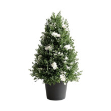 1ft Artificial Topiary Tree UV Resistant Realistic Faux Cedar Pine for Indoor Outdoor Christmas Decor