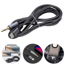 jixopn 1/1.5/2M USB C to 3.5mm Headphone Jack Adapter, Braided Audio Cable, compatible with iPhone 15, compatible with Samsung Galaxy, compatible